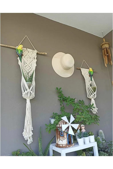 Gobo 1 Adet El Boyaması Muhabbet Kuşu Duvar Balkon Bahçe Süsü Farklı Renklerde - Resim 6