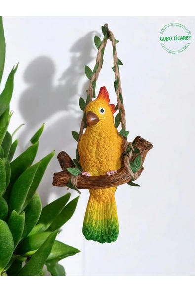 Gobo GoboTicaret 1 Adet Dekoratif Sallanan Duvar ve Bahçe Süsü Kuş Biblo Farklı Renk Seçenekleri 13*9 cm ürün görseli 1