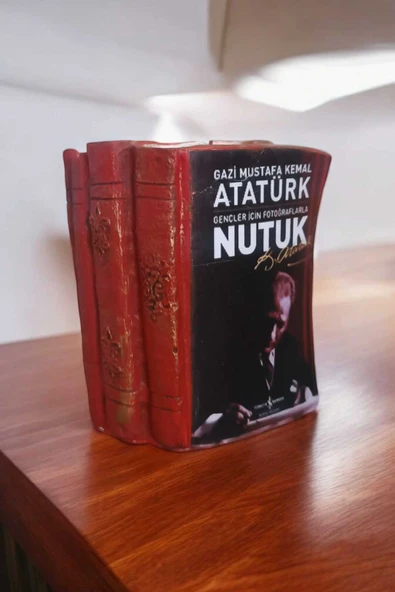 Gobo Atatürk'ün Nutuk Kitabı Şeklinde Kalemlik 10 x 8 cm - Resim 5