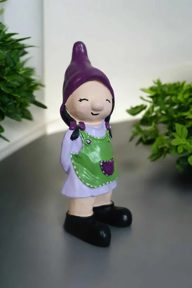 Gobo Dekoratif Bahçe ve Balkon Cüceleri Farklı Renklerde Seramik Tozu El Boyaması (24 x 10 cm) 1 Adet - Resim 4