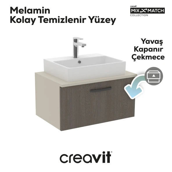 D10 Next Lavabo Dolabı Çekmeceli 65 cm Dafne Melamin - Resim 2