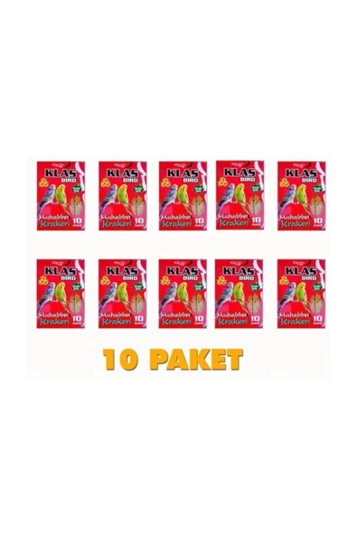 Klas Bird Muhabbet Kuşu Ballı Kraker 10'lu -10 Paket -