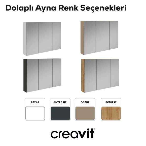 D20 100 Cm Melamin Aynalı Dolap Antrasit - 4