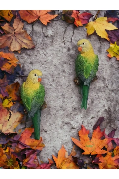 Gobo 1 Adet El Boyaması Muhabbet Kuşu Duvar Balkon Bahçe Süsü Farklı Renklerde - Resim 3