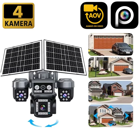 Ventus Z7PLUS 8MP 4 Kameralı 4G Çift Solar Panel 16X Zoom Dual Batarya HiEasy AOV (Sürekli Kayıt) Gece Görüş Çift Yönlü Ses - 6
