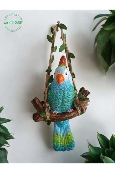 Gobo GoboTicaret 1 Adet Dekoratif Sallanan Duvar ve Bahçe Süsü Kuş Biblo Farklı Renk Seçenekleri 13*9 cm ürün görseli 1