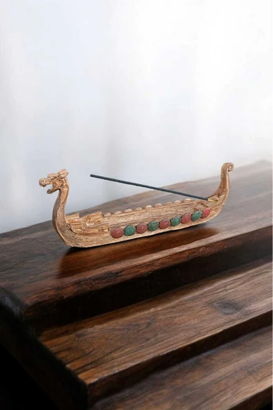 Gobo Viking Gemisi Tütsülük Seramik Tozundan Tütsü Hediyeli - Resim 5