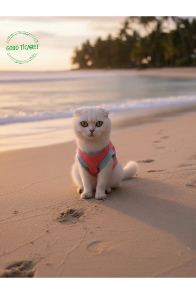 Gobo Şeker Pembe Renkli Kedi ve Köpek Kıyafeti Elbisesi Love Baskılı SMALL/S/Beden 1 - Resim 2