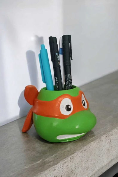 Gobo Ninja Kaplumbağa Şeklindeki Kalemlik Farklı Karakterler 7x10 cm - Resim 4