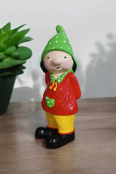 Gobo Dekoratif Bahçe ve Balkon Cüceleri Farklı Renklerde Seramik Tozu El Boyaması (24 x 10 cm) 1 Adet - Resim 4