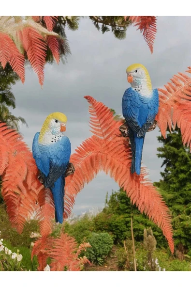Gobo 1 Adet El Boyaması Muhabbet Kuşu Duvar Balkon Bahçe Süsü Farklı Renklerde - Resim 6