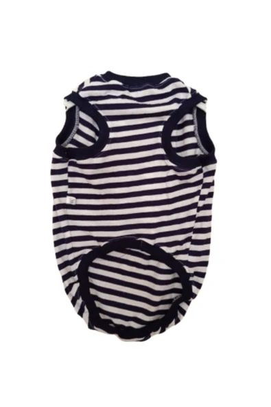 Gobo Siyah Kalpli Çizgili Kedi ve Köpek Kıyafeti Giyimi Small/S/Beden 1 - Resim 2