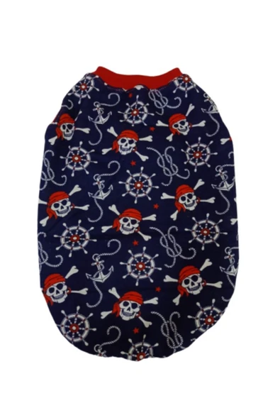 Gobo Kuru Kafa Desenli İskelet Denizci Temalı Kedi Köpek Kıyafeti Elbisesi Small/s/beden 1 - Resim 2