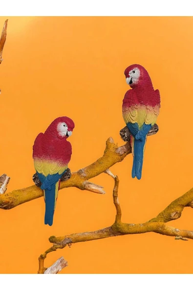 Gobo 2 Adet El Boyaması Muhabbet Kuşu Duvar Balkon Bahçe Süsü Farklı Renklerde - Resim 6