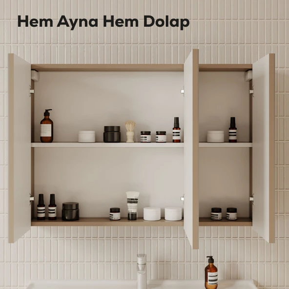 D20 100 Cm Melamin Aynalı Dolap Antrasit - 3