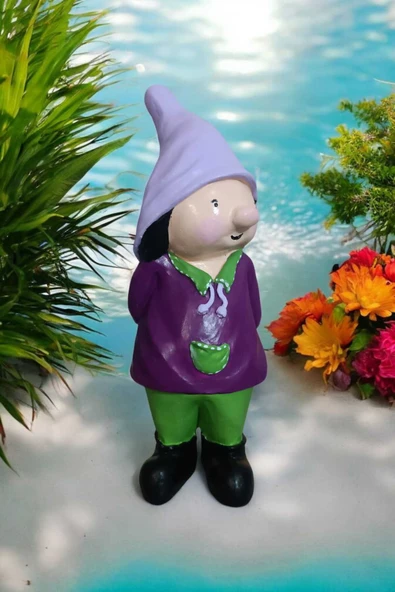 Gobo Dekoratif Bahçe ve Balkon Cüceleri Farklı Renklerde Seramik Tozu El Boyaması (24 x 10 cm) 1 Adet - Resim 2