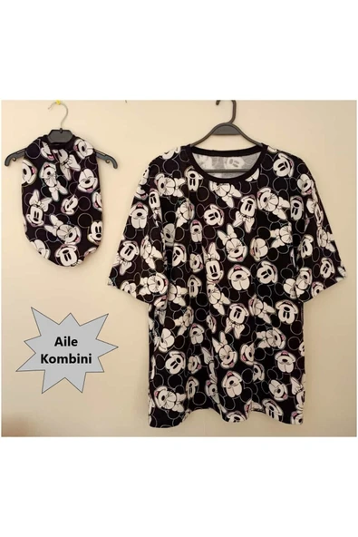 Gobo Sahibi Ile Uyumlu Aile Kombini Minnie Mouse Desenli Kedi Köpek Kıyafeti Giyimi - Resim 2