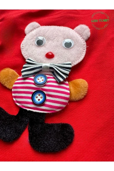 Goboticaret Pembe Ayıcık Aksesuarlı Kırmızı Kedi Köpek Kıyafeti Elbisesi XXLarge/XXL/Beden 5 - Resim 6