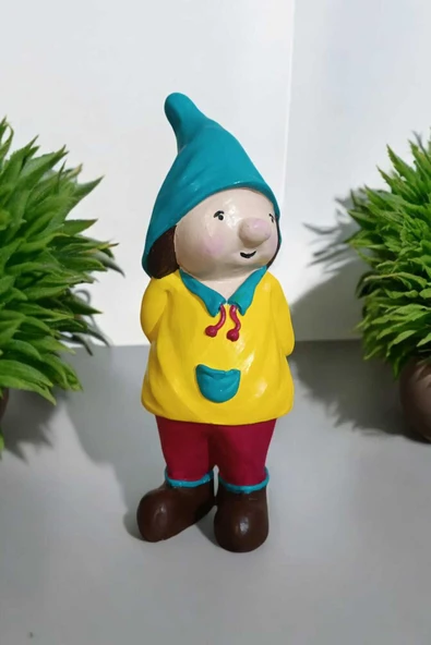 Gobo Dekoratif Bahçe ve Balkon Cüceleri Farklı Renklerde Seramik Tozu El Boyaması (24 x 10 cm) 1 Adet - Resim 2