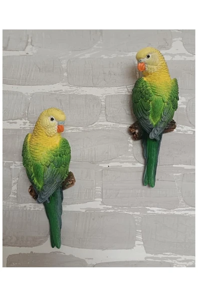 Gobo 1 Adet El Boyaması Muhabbet Kuşu Duvar Balkon Bahçe Süsü Farklı Renklerde - Resim 5