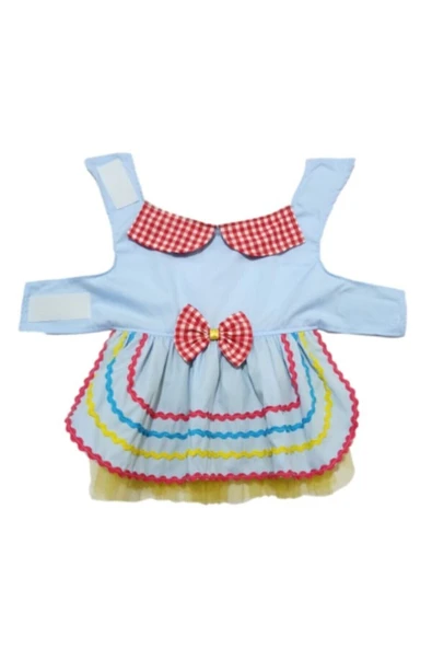 Gobo Rengarenk Festival Temalı Renkli Papyonlu Tüllü Kedi Köpek Kıyafeti Elbisesi - Resim 6