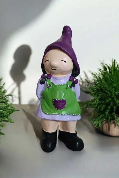 Gobo Dekoratif Bahçe ve Balkon Cüceleri Farklı Renklerde Seramik Tozu El Boyaması (24 x 10 cm) 1 Adet - Resim 6