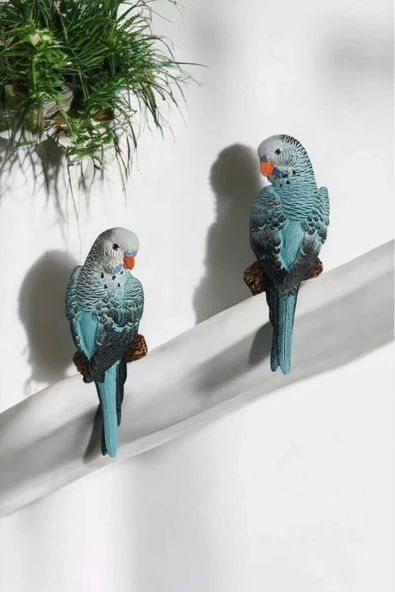 Gobo 1 Adet El Boyaması Muhabbet Kuşu Duvar Balkon Bahçe Süsü Farklı Renklerde - Resim 5