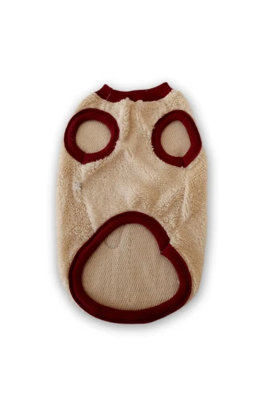 Gobo Kemik Desenli Sütlü Kahve Kışlık Welsoft Kedi ve Köpek Kıyafeti Elbisesi Small/S/Beden 1 - 2