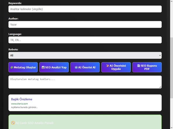 AI Destekli SEO Metatag Builder PRO+ - 3