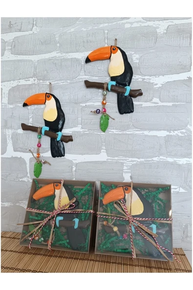 Gobo Dekoratif Tukan Kuşu Farklı Renklerde Kutulu 2 Adet - Resim 5