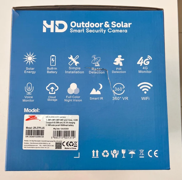 Ventus Z7PLUS 8MP 4 Kameralı 4G Çift Solar Panel 16X Zoom Dual Batarya HiEasy AOV (Sürekli Kayıt) Gece Görüş Çift Yönlü Ses - 10