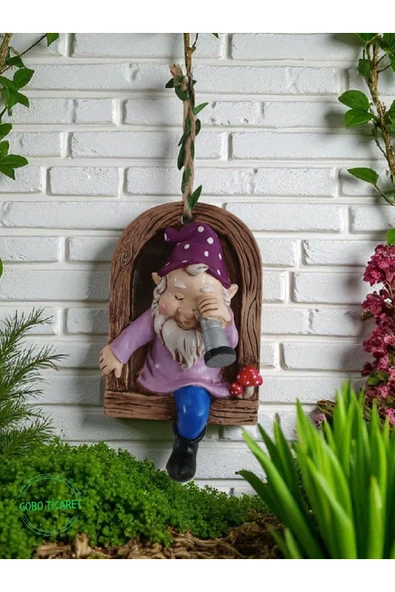 Gobo Dürbünlü Cüce Kapı Duvar Balkon Süsü Farklı Renklerde 14x10 cm ürün görseli 1