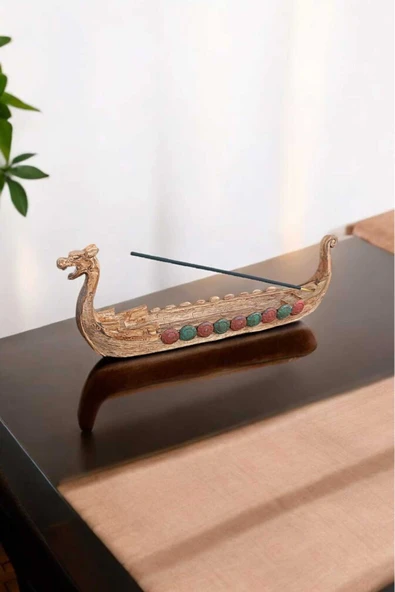 Gobo Viking Gemisi Tütsülük Seramik Tozundan Tütsü Hediyeli - Resim 4