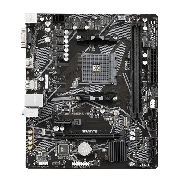 GIGABYTE A520M-K AMD AM4 DDR4 MICRO ATX ANAKART - Resim 2