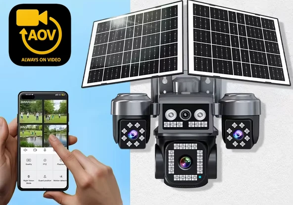 Ventus Z7PLUS 8MP 4 Kameralı 4G Çift Solar Panel 16X Zoom Dual Batarya HiEasy AOV (Sürekli Kayıt) Gece Görüş Çift Yönlü Ses - 9