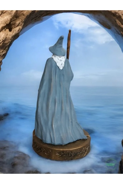 Gobo Yüzüklerin Efendisi Gandalf Karakteri Dekoratif Obje El Boyaması 18x9 cm - Resim 5
