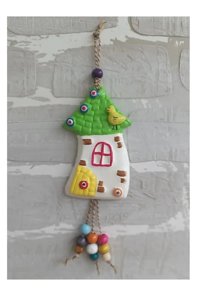 Gobo 3 Adet Ev Şeklinde El Boyaması Duvar Balkon Ve Bahçe Süsü ürün görseli 1