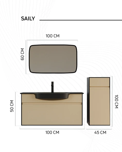 Saily Lavabo Dolabı 100 cm - Resim 2