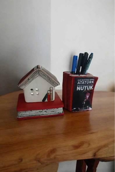 Gobo Atatürk'ün Nutuk Konseptli Hediyelik Set Kalemlik ve Tütsülük 2'li Set - Resim 4