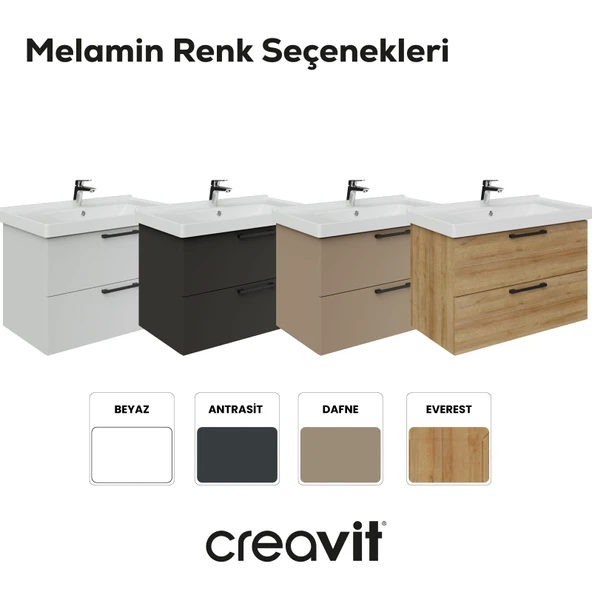 D20 80 Cm İki Çekmeceli Lav. Dolabı Dafne Melamin (Demonte) - Resim 7