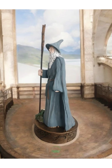 Gobo Yüzüklerin Efendisi Gandalf Karakteri Dekoratif Obje El Boyaması 18x9 cm - Resim 3