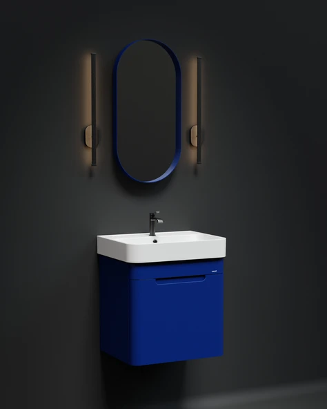 Colorit Oval Ayna 40x80 cm Ocean - Resim 2