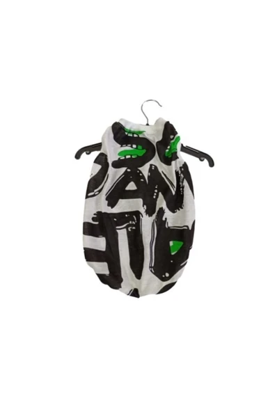 Gobo Harf Desenli Beyaz Kedi Kıyafeti Elbisesi Large - Resim 2