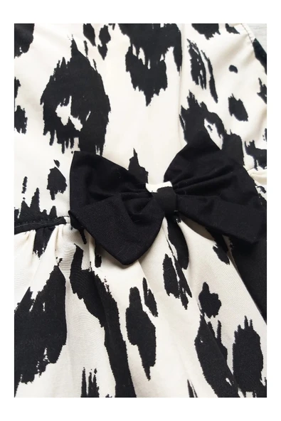 Gobo Siyah Beyaz Leopar Desenli Papyonlu Kedi Köpek Kıyafeti Elbisesi Small/s/beden 1 ürün görseli 1