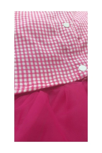 Gobo Pembe Kareli Kalpli Tüllü Kedi Köpek Kıyafeti Elbisesi - Resim 7