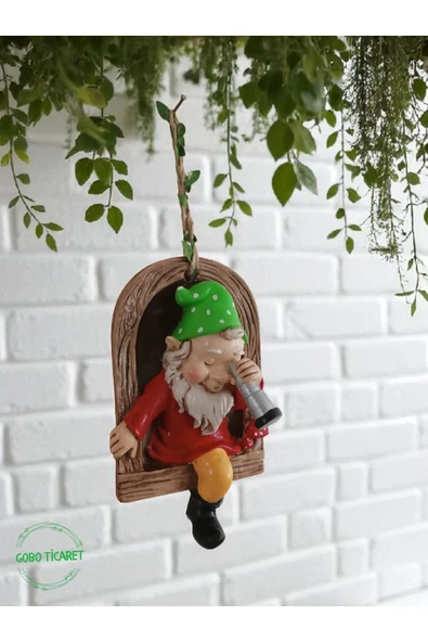 Gobo Dürbünlü Cüce Kapı Duvar Balkon Süsü Farklı Renklerde 14x10 cm - Resim 2