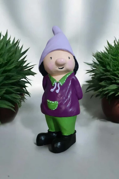 Gobo Dekoratif Bahçe ve Balkon Cüceleri Farklı Renklerde Seramik Tozu El Boyaması (24 x 10 cm) 1 Adet - Resim 3