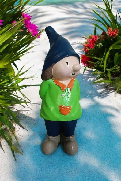 Gobo Dekoratif Bahçe ve Balkon Cüceleri Farklı Renklerde Seramik Tozu El Boyaması (24 x 10 cm) 1 Adet - Resim 4