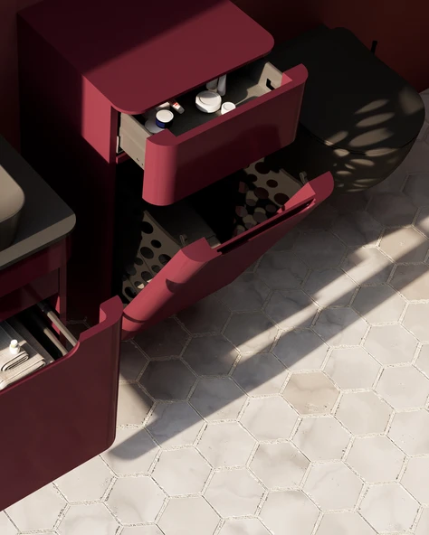 Colorit Boy Dolabı 40x75 cm Berry - Resim 2