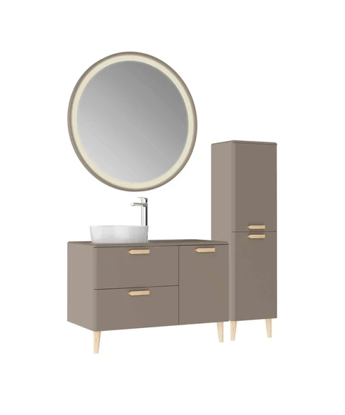 Patara Lavabo Dolabı 100cm Mat Cappuccino ürün görseli 1